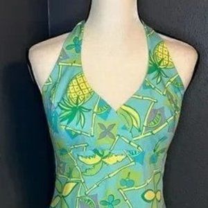 Lilly Pulitzer - Tropical Print Halter Dress - Size 6